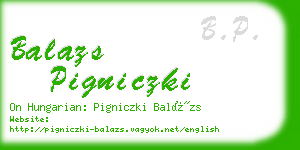 balazs pigniczki business card